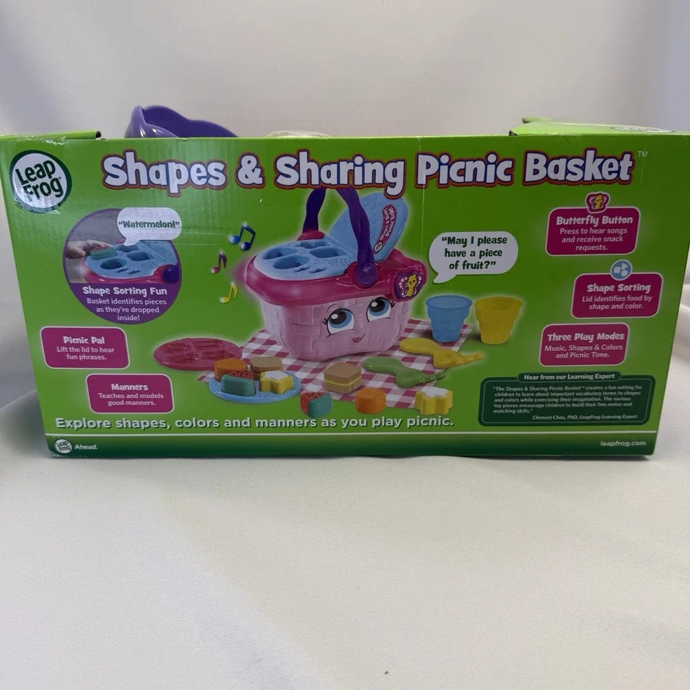 LeapFrog Shapes and Sharing Picnic‎ Basket Learning and Educational Toy NEW